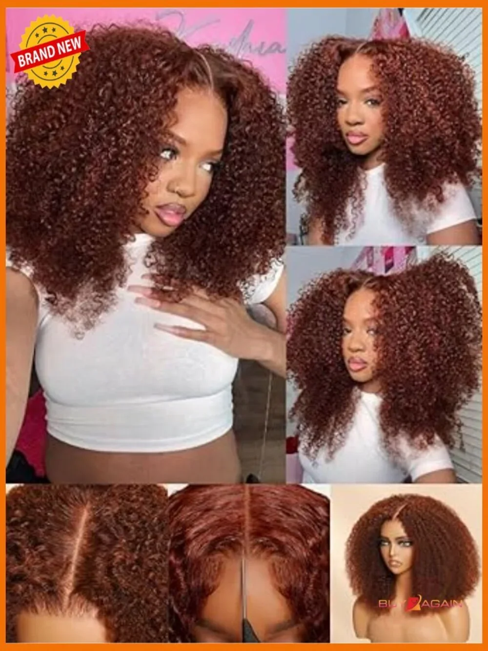 Kinky Curly Lace Front Wig Human Hair 200% Density 7x5 HD Pre Plucked Bleached